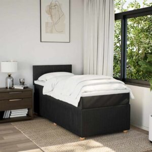 Giroletto a Molle con Materasso Nero 80x200 cm inTessuto
