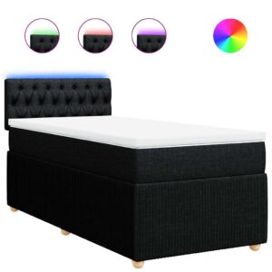 Giroletto a Molle con Materasso Nero 80x200 cm inTessuto
