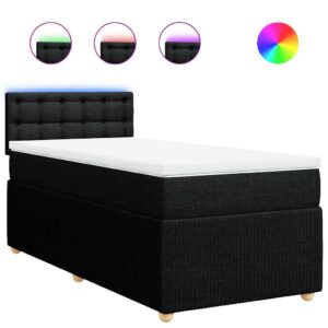 Giroletto a Molle con Materasso Nero 80x200 cm inTessuto
