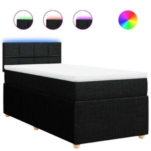 Giroletto a Molle con Materasso Nero 90x190 cm in Tessuto