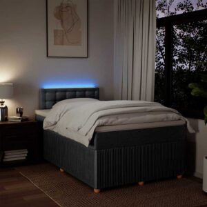 Giroletto a Molle con Materasso Grigio Scuro 120x190cm Tessuto