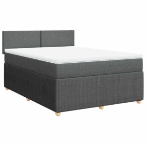 Giroletto a Molle con Materasso Grigio Scuro 160x200 cm Tessuto