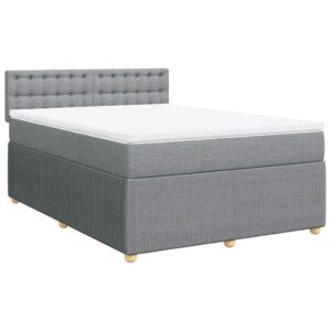 Giroletto a Molle con Materasso Grigio Chiaro 160x200cm Tessuto