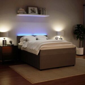 Giroletto a Molle con Materasso Grigio Chiaro 160x200cm Velluto
