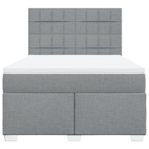 Giroletto a Molle con Materasso Grigio Chiaro 140x200cm Tessuto