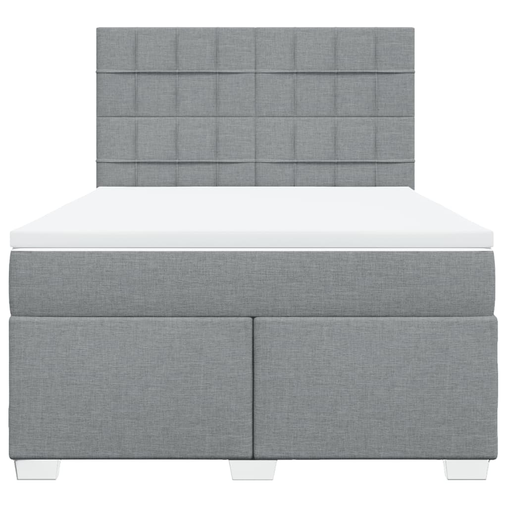 Giroletto a Molle con Materasso Grigio Chiaro 140x200cm Tessuto