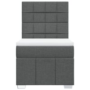 Giroletto a Molle con Materasso Grigio Scuro 90x200 cm Tessuto