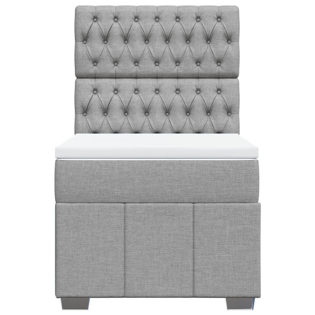 Giroletto a Molle con Materasso Grigio Chiaro 90x200 cm Tessuto