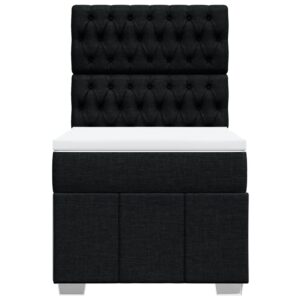 Giroletto a Molle con Materasso Nero 90x200 cm in Tessuto