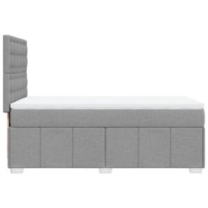 Giroletto a Molle con Materasso Grigio Chiaro 90x200 cm Tessuto
