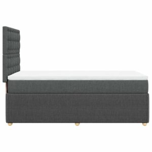 Giroletto a Molle con Materasso Grigio Scuro 90x190 cm Tessuto