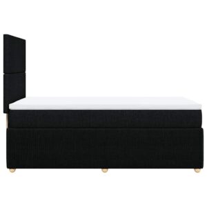 Giroletto a Molle con Materasso Nero 90x200 cm in Tessuto