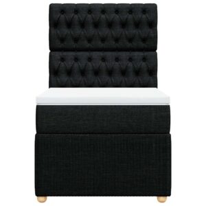 Giroletto a Molle con Materasso Nero 90x200 cm in Tessuto