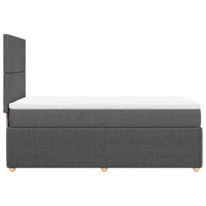 Giroletto a Molle con Materasso Grigio Scuro 100x200 cm Tessuto