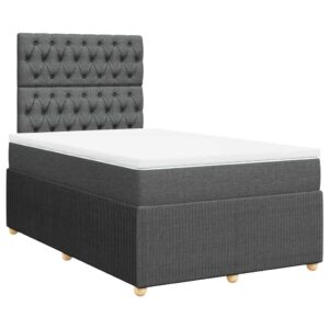 Giroletto a Molle con Materasso Grigio Scuro 120x190cm Tessuto