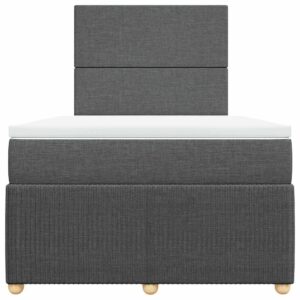 Giroletto a Molle con Materasso Grigio Scuro 120x200 cm Tessuto