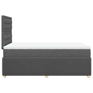 Giroletto a Molle con Materasso Grigio Scuro 120x200 cm Tessuto