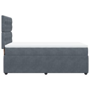 Giroletto a Molle con Materasso Grigio Scuro 90x190 cm Velluto