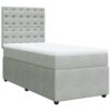 Giroletto a Molle con Materasso Grigio Chiaro 90x200 cm Velluto