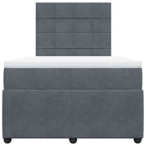 Giroletto a Molle con Materasso Grigio Scuro 120x200 cm Velluto
