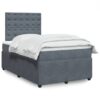 Giroletto a Molle con Materasso Grigio Scuro 120x200 cm Velluto