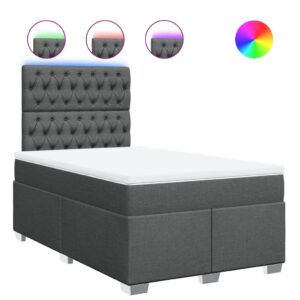 Giroletto a Molle con Materasso Grigio Scuro 120x190cm Tessuto