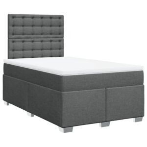 Giroletto a Molle con Materasso Grigio Scuro 120x190cm Tessuto