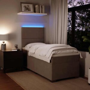 Giroletto a Molle con Materasso Grigio Chiaro 90x200 cm Velluto