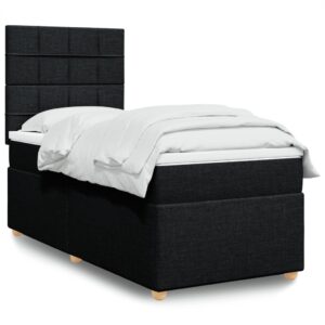 Giroletto a Molle con Materasso Nero 90x200 cm in Tessuto
