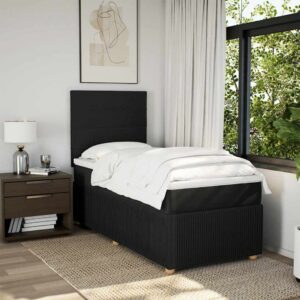 Giroletto a Molle con Materasso Nero 80x200 cm inTessuto