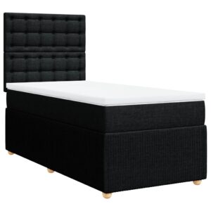 Giroletto a Molle con Materasso Nero 90x200 cm in Tessuto