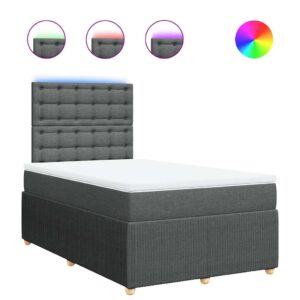 Giroletto a Molle con Materasso Grigio Scuro 120x190cm Tessuto