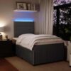 Giroletto a Molle con Materasso Grigio Scuro 120x200 cm Velluto