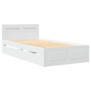 Giroletto con Testiera senza Materasso Bianco 100x200 cm