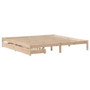 Letto senza Materasso 180x200 cm in Legno Massello di Pino