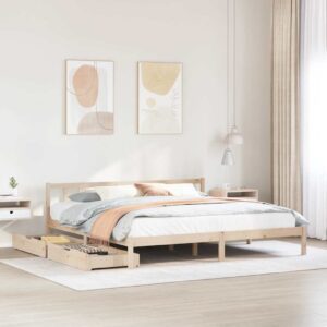 Letto senza Materasso 200x200 cm in Legno Massello di Pino