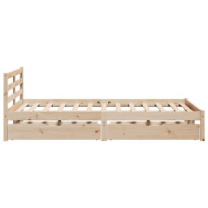 Letto senza Materasso 160x200 cm in Legno Massello di Pino