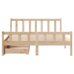 Letto senza Materasso 160x200 cm in Legno Massello di Pino