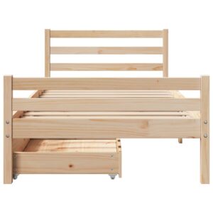 Letto senza Materasso 90x200 cm in Legno Massello di Pino