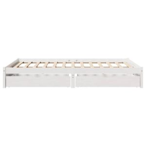 Letto senza Materasso Bianco 140x190 cm Legno Massello di Pino