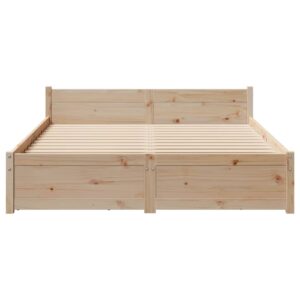 Letto senza Materasso 150x200 cm in Legno Massello di Pino