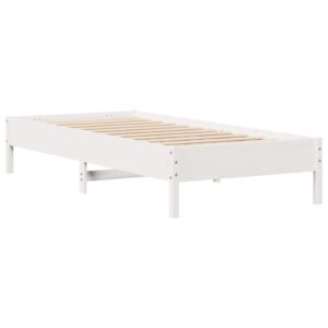 Giroletto senza Materasso Bianco 100x200 cm Legno Massello Pino