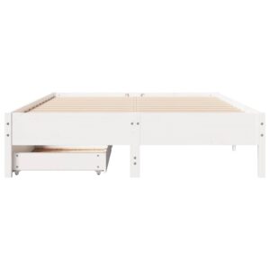 Letto senza Materasso Bianco 120x190 cm Legno Massello di Pino