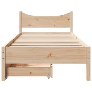 Giroletto con Cassetti 75x190 cm in Legno Massello di Pino