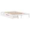 Giroletto con Cassetti Bianco 135x190 cm Legno Massello di Pino