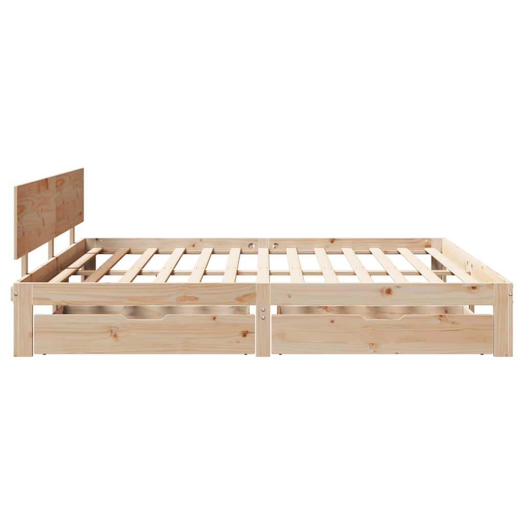 Giroletto con Cassetti 180x200 cm in Legno Massello di Pino