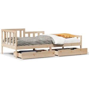 Dormeuse con Cassetti 80x200 cm in Legno Massello di Pino