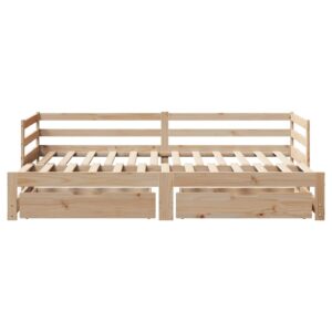 Divano Letto Estraibile con Cassetti senza Materasso 80x200 cm