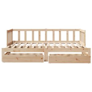Divano Letto Estraibile con Cassetti senza Materasso 80x200 cm