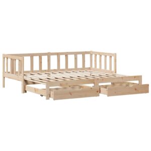 Divano Letto Estraibile con Cassetti senza Materasso 90x190 cm